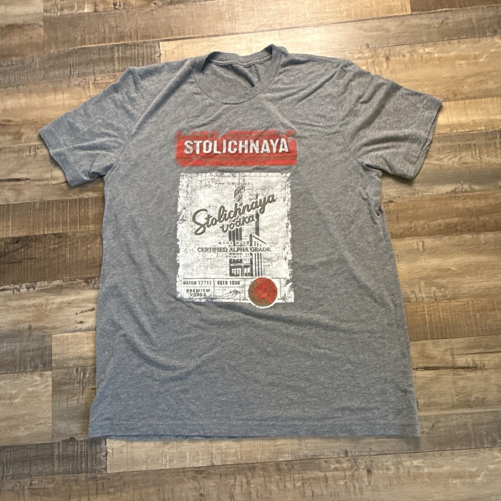 Retro Stoli Stolichnaya Vodka Graphic Tee Size S/M